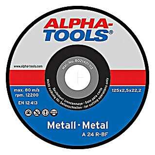 Alpha Tools Doorslijpschijf A 24R-BF (Geschikt voor: Metaal, Schijfdiameter: 125 mm, Dikte plaat: 2,5 mm, 10 st.)