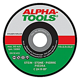 Alpha Tools Doorslijpschijf C 24R-BF (Steen, Schijfdiameter: 115 mm, Dikte plaat: 2,5 mm, 10 st.)