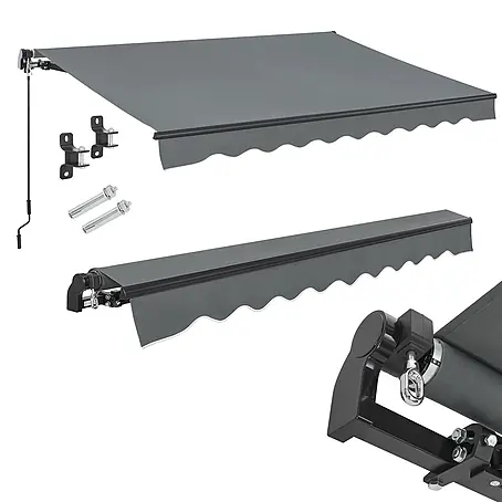 Gelenkarmmarkise 400 x 300 cm Grau