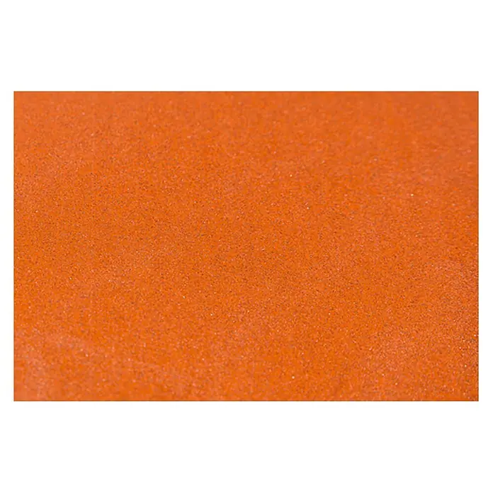 BAUHAUS Schleifpapier Super - Körnung: 400 - Nahaufnahme einer Textur in leuchtendem Orange, ideal für Hintergründe und Designprojekte mit einem kräftigen Farbakzent.