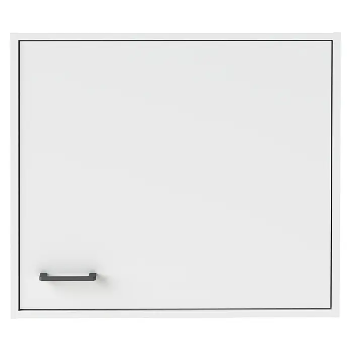 Schildmeyer Solea Hängeschrank - L x B x H: 30 x 67 x 60,9 cm, Weiß - Weiße Schranktür mit einem dunkelgrauen rechteckigen Griff.