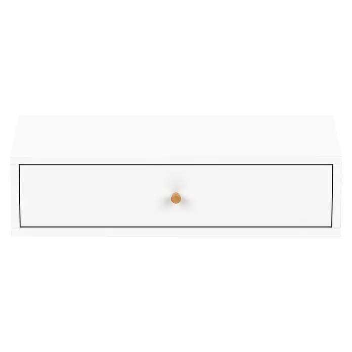 Schildmeyer Bjarne Konsolentisch - L x B x H: 32 x 65,1 x 16,4 cm, Holzwerkstoff, Weiß - Weiße Schublade mit rundem, hellem Holzknauf.