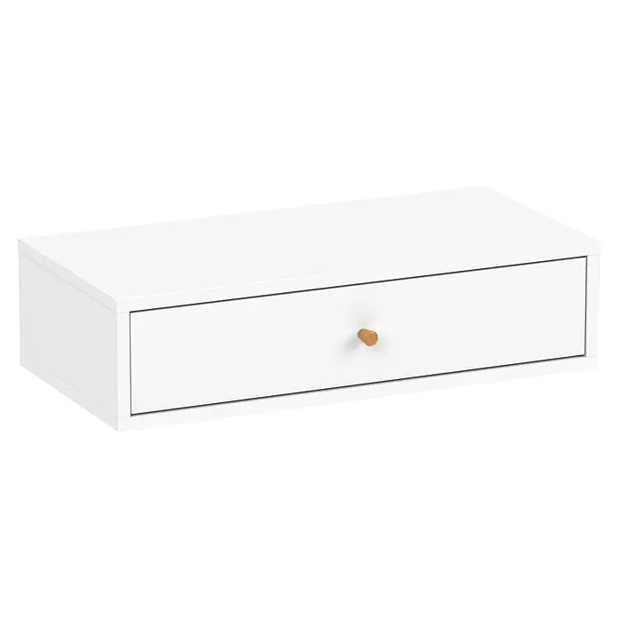 Schildmeyer Bjarne Konsolentisch - L x B x H: 32 x 65,1 x 16,4 cm, Holzwerkstoff, Weiß - Weißes, rechteckiges Schubladenelement mit einem runden Holzgriff.