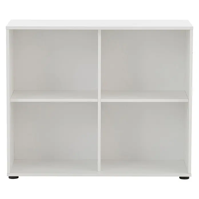 Schildmeyer Serie 400 Unterschrank - L x B x H: 41 x 100,1 x 83,6 cm, Weiß - Weißes Regal mit vier Fächern, ideal zum Ordnen und Präsentieren von Gegenständen.