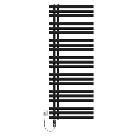 LuxeBath  Elektro-Badheizkörper Handtuchheizkörper Elektrisch mit Heizstab 600x1600 mm Schwarz 900W