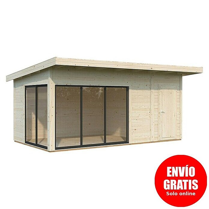Palmako Caseta de jardín Andrea Slide (Medidas ext. (An x Pr): 574 x 404 cm, Madera, Natural) | BAUHAUS