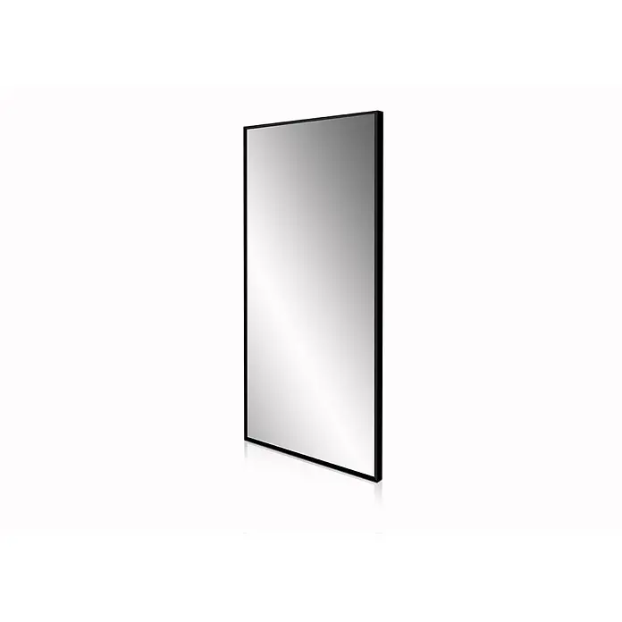 CORDIA PLUS spiegel Rimini Line mit Aluminiumrahmen, mattschwarz eloxiert, 80 × 41 cm -  - Rechteckiger Spiegel mit schlankem schwarzem Rahmen, aufrecht stehend.