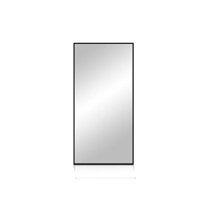 CORDIA PLUS spiegel Rimini Line mit Aluminiumrahmen, mattschwarz eloxiert, 80 × 41 cm -  - Rechteckiger Spiegel mit schwarzem Rahmen und reflektierender Oberfläche.