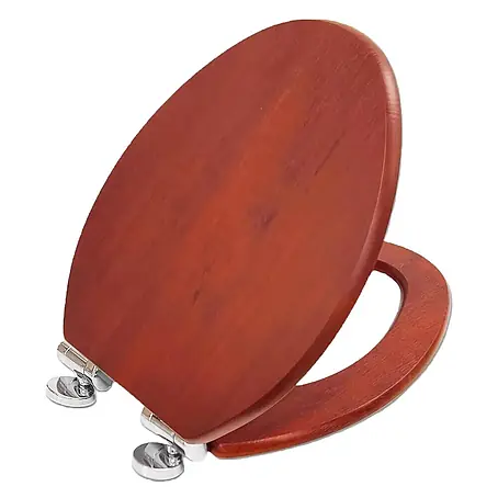 SAINOS  WC-Sitz MDF WC-Sitz, Rot, Universal-O-Form, Absenkautomatik, Unten