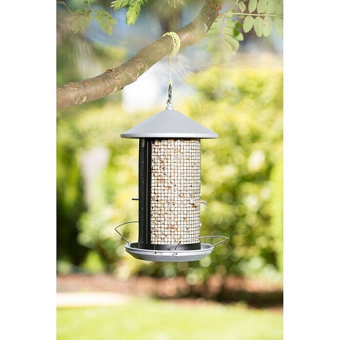 Windhager Vogelhaus Happy Bird (L x B x H: 19 x 26 x 31 cm, Schwarz/Silber, Metall, Lackiert)
