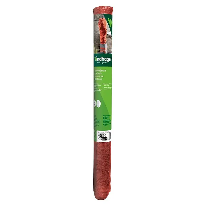 Windhager Jute-Gewebematte - Rot, L x B: 1 x 4 m, 200 g/m² - Rolle aus rotbrauner Jutegewebe-Matte, 1x4m, für Garten und Heimdekoration.