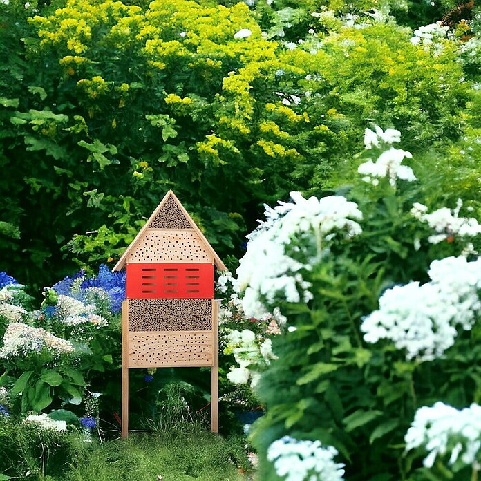 Windhager Insektenhotel High Rise (80 x 50 x 12 cm, Holz, Braun/ Rot) | BAUHAUS