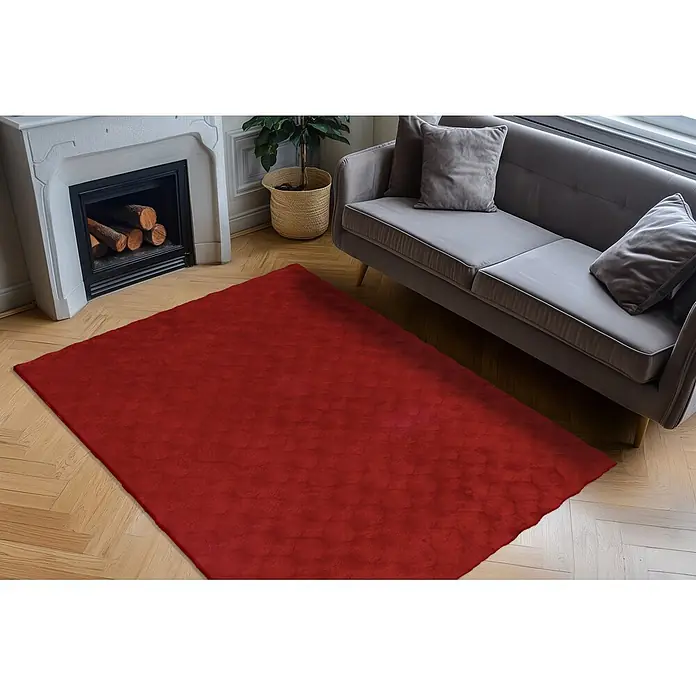 Kayoom Fellteppich Royal Glow 825 - Rötlich, 230 x 160 cm, 80 % Polyester, 20 % Baumwolle - Stimmungsaufnahme
