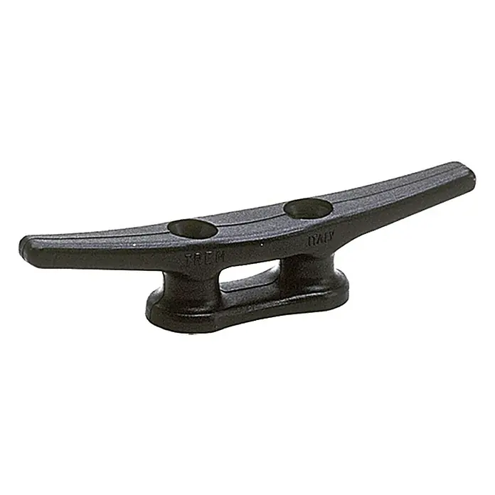 Belegklampe - 80 mm, Kunststoff, Lochabstand: 21 mm, Schwarz - Schwarze Kunststoff-Klampen für Boote. Robuste Bootsklampe zur sicheren Befestigung von Leinen und Tauen.