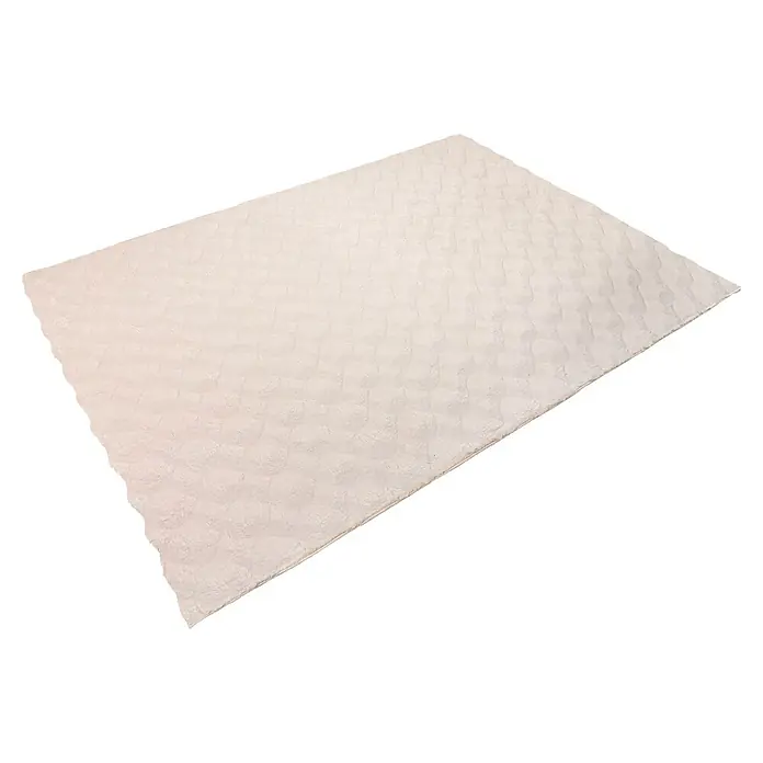 Kayoom Fellteppich Royal Glow 825 - Creme, 170 x 120 cm, 80 % Polyester, 20 % Baumwolle - Weicher, hellbeiger rechteckiger Teppich mit erhabenem, texturiertem Blasenmuster.