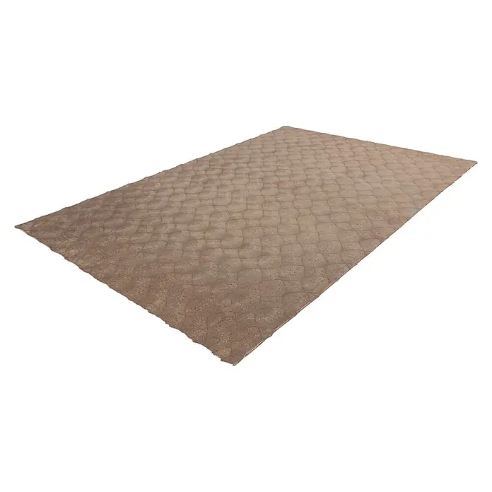 Kayoom Fellteppich Royal Glow 825 - Taupe, 170 x 120 cm, 80 % Polyester, 20 % Baumwolle - Rechteckiger beiger Teppich mit strukturierter, wellenartiger Musterung.