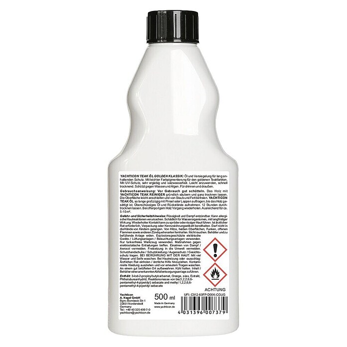 Yachticon Teak-Öl Golden Klassik (500 ml, Gold)
