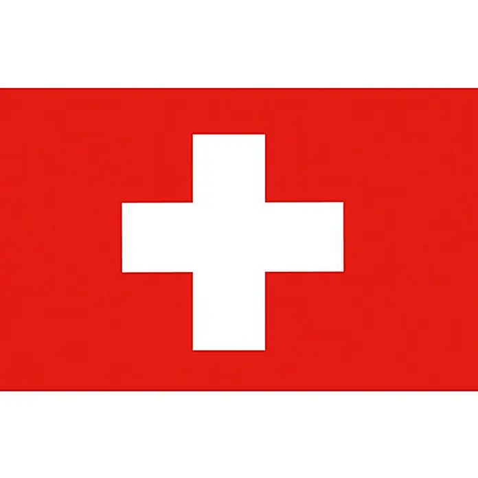 Flagge - Schweiz, 45 x 30 cm, Spunpolyester - Flagge der Schweiz: Eine rote Flagge mit einem grossen, zentrierten weissen Kreuz.