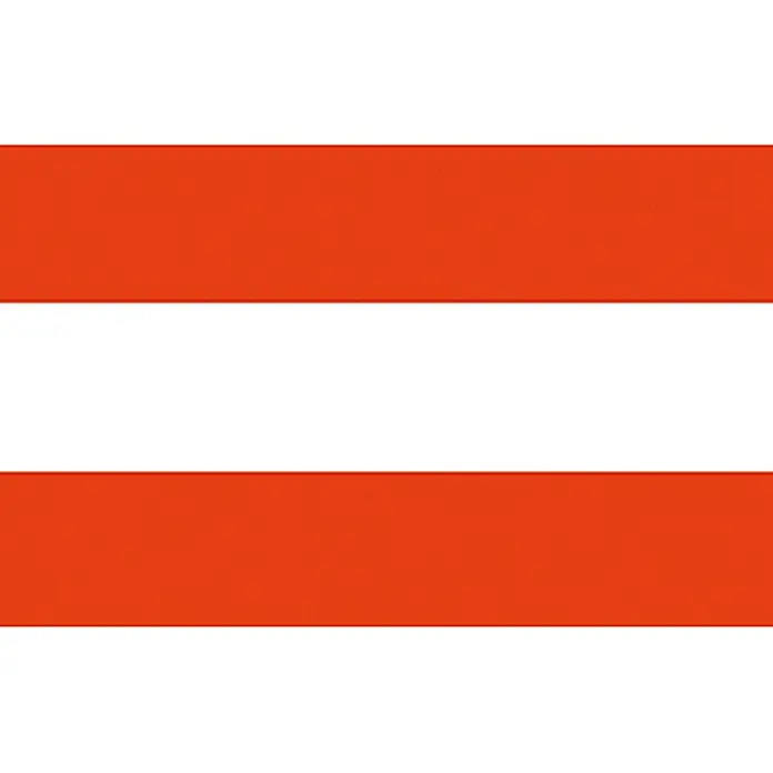 FlaggeÖsterreich, 45 x 30 cm, Spunpolyester - Flagge Österreichs mit horizontalen roten und weißen Streifen, die die nationale Identität widerspiegeln.