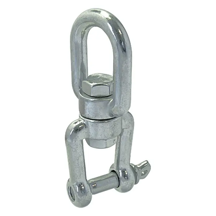 Wirbelschäkel - Durchmesser Bolzen: 10 mm, Bruchlast: 3.150 kg, Auge-Gabel, Edelstahl, A4 - Drehbarer Schäkel aus verzinktem Stahl, ideal zum sicheren Verbinden und Drehen von Lasten.