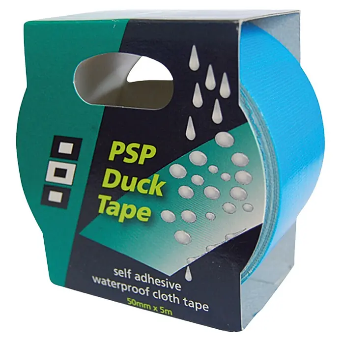 Duck Tape - Blau, 5 m x 50 mm - Blaue PSP Duck Tape Rolle, selbstklebend und wasserfest. Ideal für Reparaturen und Abdichtungen, 50mm x 5m.
