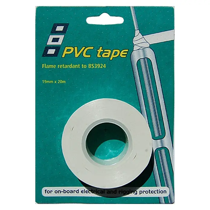 PSP Electrical & Rigging Tape - Weiß, 20 m x 19 mm - Eine Rolle weiβes PVC-Isolierband, flammhemmend nach BS3924, Abmessungen 19 mm x 20 m, für elektrische und Takelage-Anwendungen.