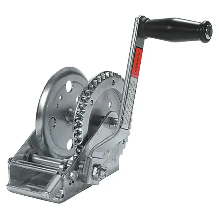 Talamex Seilwinde Medium WT 73-14 - Zugkraft: 636 kg, Trommelkapazität: 15 m, Durchmesser Seil: 5 mm - Handseilwinde mit schwarzem Griff und silberner Mechanik für vielfältige Anwendungen.