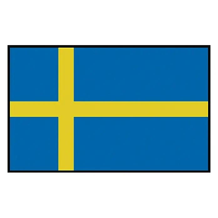 FlaggeSchweden, 30 x 20 cm, Spunpolyester - Flagge von Schweden. Blaues Rechteck mit einem gelben Kreuz, das sich über die gesamte Flagge erstreckt.