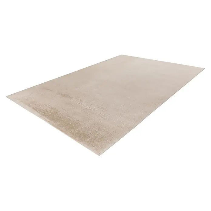 Kayoom Fellteppich Cross 425 - Creme, 230 x 160 cm, 100 % Polyester - Weicher, rechteckiger, hellbeiger Plüschteppich.