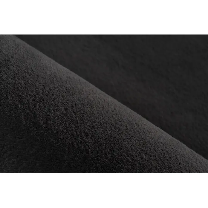 Kayoom Fellteppich Cross 425 - Graphit, 230 x 160 cm, 100 % Polyester - Dunkelgrauer Plüsch-Kunstfellstoff, weich und strukturiert.