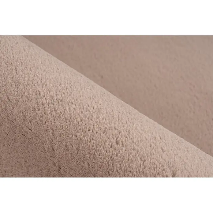 Kayoom Fellteppich Cross 425 - Taupe, 170 x 120 cm, 100 % Polyester - Hellbeiger, weicher, kurzfloriger Kunstfellstoff.