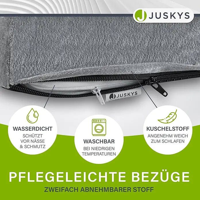 Hundebett Sheena XL -  - Grauer, weicher Bezug mit Reißverschluss, zweifach abnehmbar, pflegeleicht, wasserdicht und waschbar.