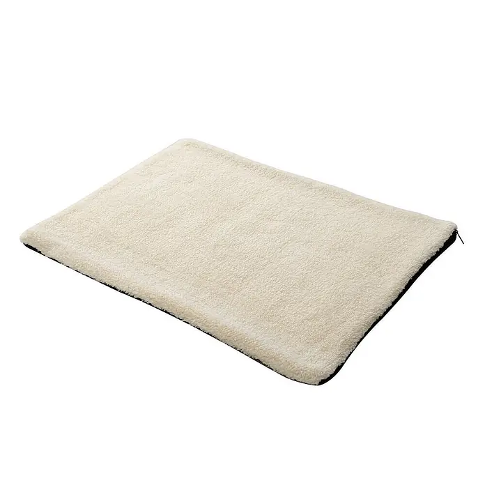 Juskys Transporttasche - 50 x 34 x 36 cm, Textil, Grau - Weiche, cremefarbene rechteckige Fleecematte mit schwarzer Unterseite.