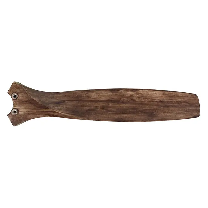 Vam Deckenventilator Vam Deckenventilator KAUAI Graphit Wild-Walnut 132 cm - Naturholzflügel in Wilf-Walnut Motor graphit matt, 1.320 mm, 72 W - Dunkelbraunes Holz-Deckenventilatorblatt mit gedrehtem Design und zwei silbernen Befestigungen an einem Ende.