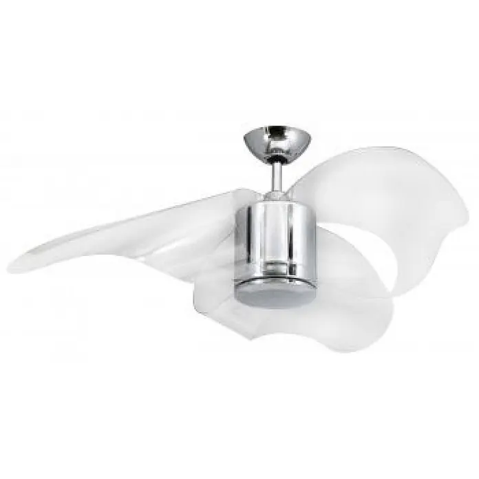 Vam Deckenventilator Vam DC Deckenventilator Raffaello chrom transparent 112 cm - Chrom - Transparent, 1.120 mm, 42 W - Deckenventilator mit lichtdurchlässigen Flügeln und verchromtem Motorgehäuse.