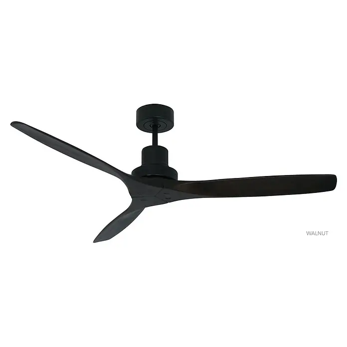 Vam Deckenventilator Vam Deckenventilator KAUAI schwarz Walnuss 132 cm - Naturholzflügel in Walnuss - schwarz matter Motor, 1.320 mm, 72 W - Moderner 3-Blatt-Deckenventilator mit dunklen Walnussholzflügeln und mattschwarzem Motorgehäuse.