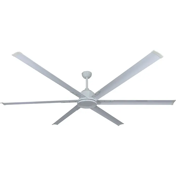 Vam Deckenventilator THE BIG 210 weiß - Nickel matt, 2.130 mm, 47 W - Weißer Deckenventilator mit mehreren Blättern zur Kühlung.
