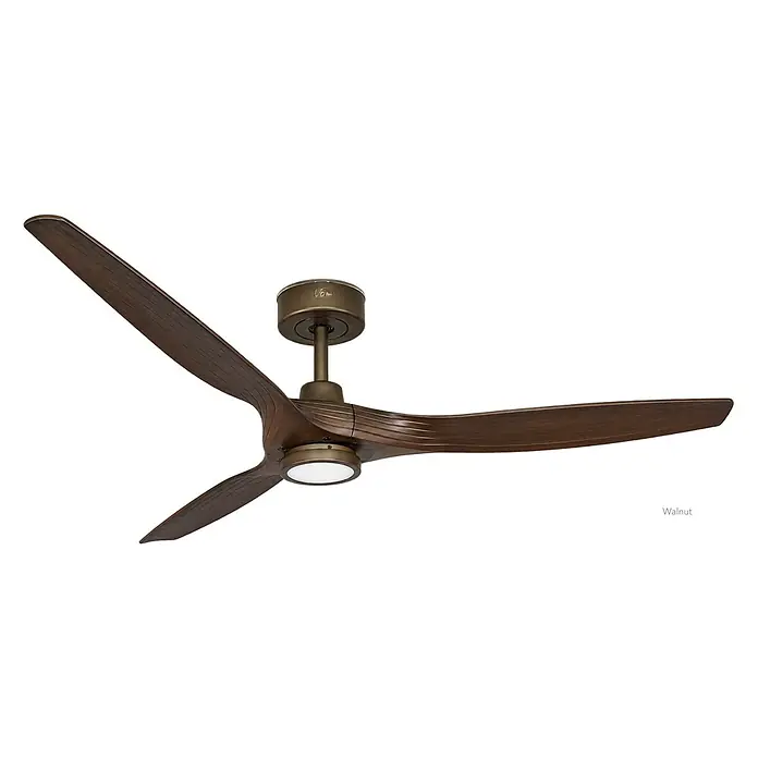 Vam Deckenventilator Outdoor DC Deckenventilator LINES LED Bronze 153 cm - Bronze, 1.530 mm, 37 W - Drei-flügeliger Deckenventilator in Walnussoptik mit Bronze-Finish und integriertem LED-Licht.