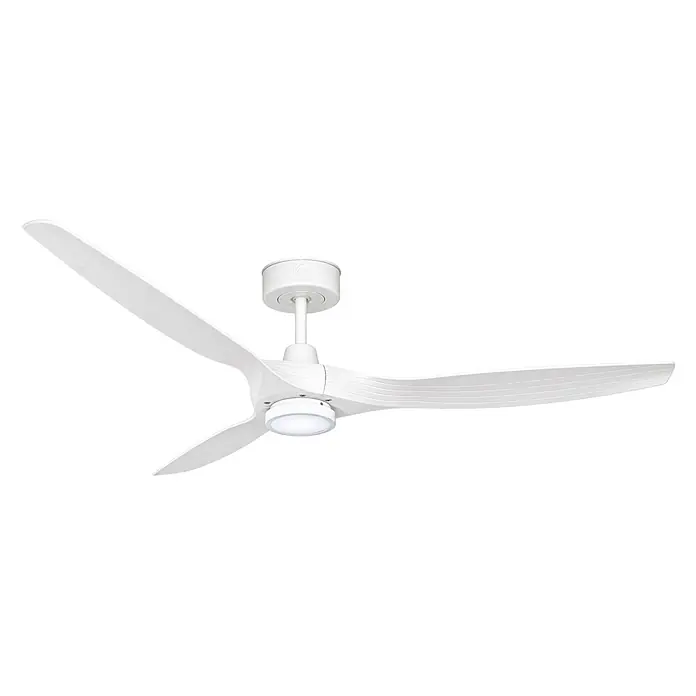 Vam Deckenventilator Outdoor DC Deckenventilator LINES LED weiß 153 cm - weiß, 1.530 mm, 37 W - Moderner weißer dreiflügeliger Deckenventilator mit integriertem LED-Licht.