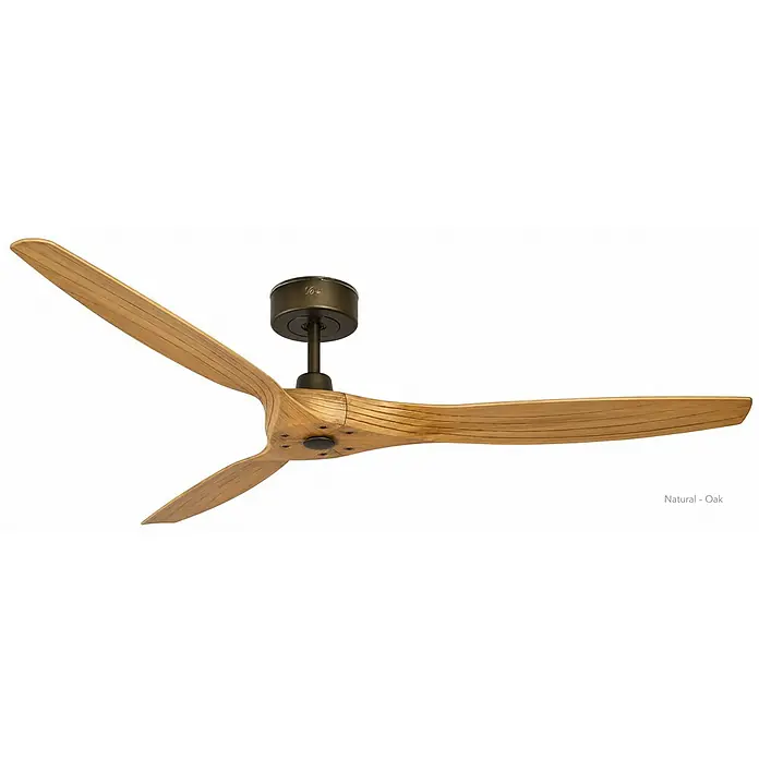 Vam Deckenventilator Outdoor DC Deckenventilator LINES Bronze 153 cm - Bronze, 1.530 mm, 37 W - Voin Deckenventilator mit drei Flügeln aus Natureiche und bronzefarbenem Gehäuse.