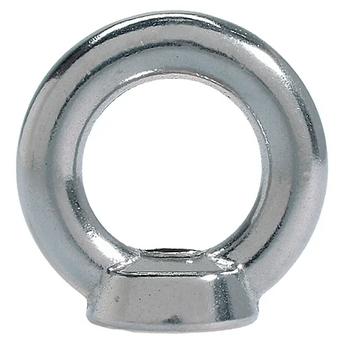 Marinetech Ringmutter - M 10, Innendurchmesser: 25 mm, Edelstahl, Silber - Ringschraube aus Metall, ideal für sichere Befestigungen und Aufhängungen im industriellen und privaten Bereich.