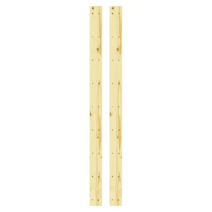 Regalux Regalsystem Heavy Seitenteil - Höhe: 110 cm, Holz - Zwei helle, unbehandelte Bretter aus Kiefernholz mit sichtbaren Astlöchern und einer feinen Maserung für vielfältige Bau- und DIY-Projekte.