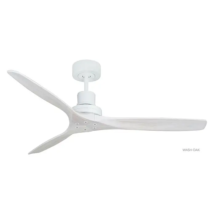Vam Deckenventilator Vam Deckenventilator KAUAI weiß Wash-Oak 132 cm - Naturholzflügel in Wash-Oak Motor Weiß, 1.320 mm, 72 W - Weißer Deckenventilator mit drei Flügeln in Wash Oak Optik.