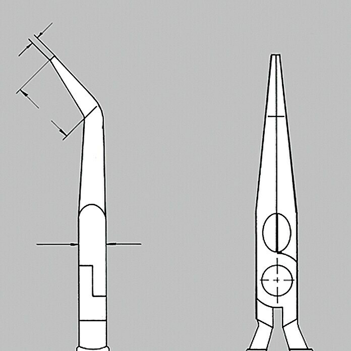 Knipex Alicates de boca redonda y plana (Largo: 200 mm, Plano-redondeado, Con corte, Funda de varios componentes)
