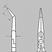 Knipex Alicates de boca redonda y plana (Largo: 200 mm, Plano-redondeado, Con corte, Funda de varios componentes)