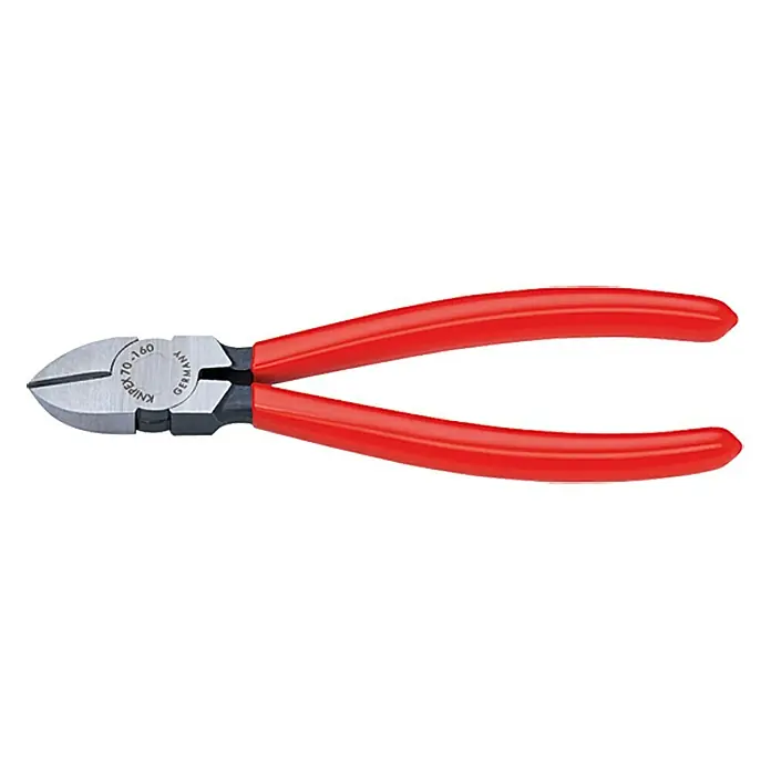 Knipex Alicate de corte diagonal - Largo: 12,5 cm, Dureza filo: 62 HRC - Alicates de corte lateral Knipex rojos de alta calidad para trabajos de corte precisos, tanto profesionales como aficionados.