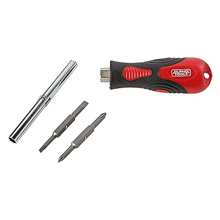 Alpha Tools Destornillador de punta intercambiable 4 en 1 (Color: Negro/Rojo)