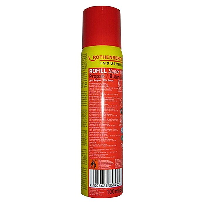 Rothenberger Cartucho de recarga de gas ROFILL SUPER 100 (100 ml)
