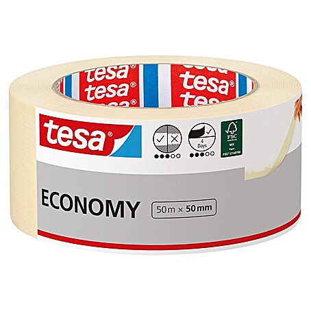 Tesa Malerband Economy (L x B: 50 m x 50 mm, Beige)