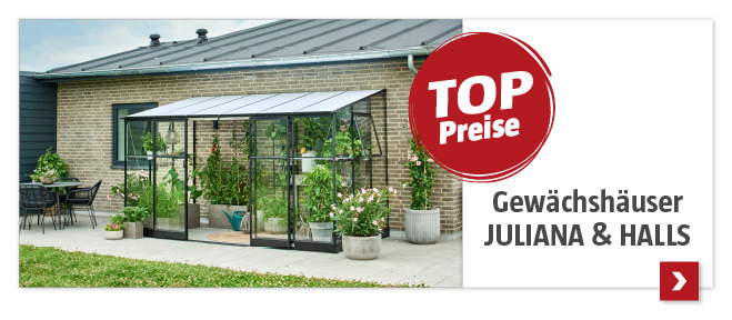 Gewaechshaeuser mit Pflanzen